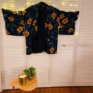 Blue with Yellow Florals Kimono